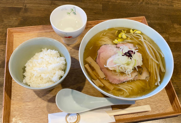 「醤油そば月光 & 白飯小」@自家製麺と定食 弦乃月の写真