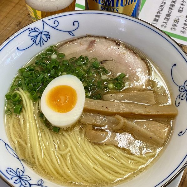 「120%煮干らぁめん しお＋ビール中瓶」@ちっきんの写真