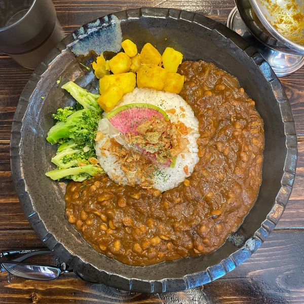 「国産納豆と沢庵のマサラカレー」@Spice Curry CAMPANELLAの写真