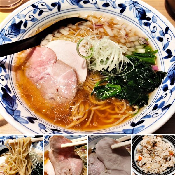「貝出汁醤油らぁ麺＋貝めし(並)  1200円」@貝出汁らぁ麺 海美風 浅草店の写真