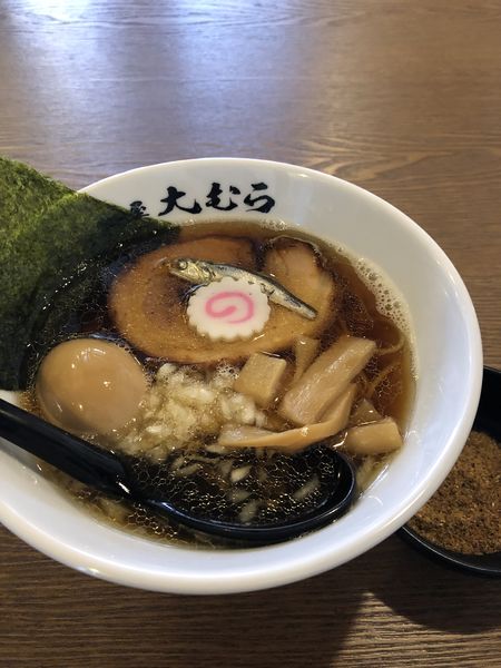 「味玉煮干しそば(醤油)850円」@麺屋大むらの写真