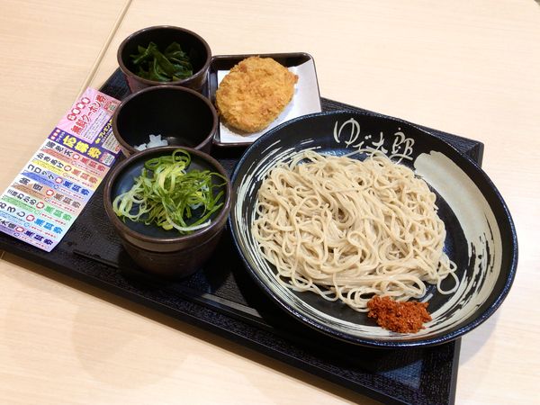 「朝そば(360円)＋コロッケ(クーポン)」@ゆで太郎 環七西瑞江店の写真