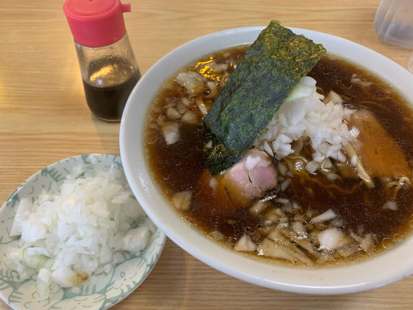 「らーめん大盛　トッピング玉ねぎ」@竹岡らーめん バイパス店の写真
