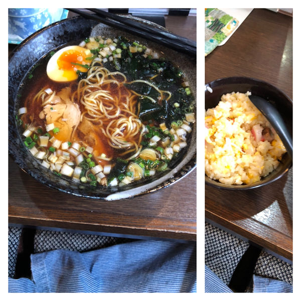 「Aセット(醤油ラーメンと炒飯)780円」@ラーメン 文多の写真