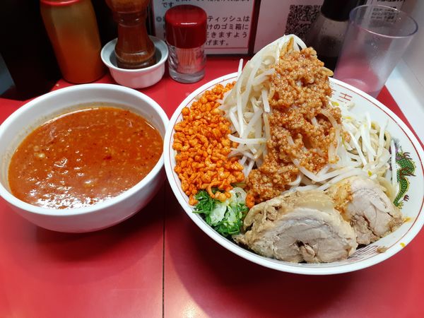 「胡麻香る辛つけ麺、大盛、豚一枚」@千里眼の写真