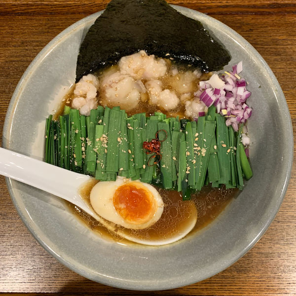 「【限定】清澄もつにらぁ」@Homemade Ramen 青麦の写真