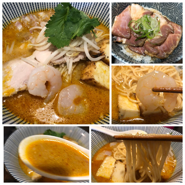 「【限定】ラクサヌードル880円 ミニローストポーク丼200円」@らーめん こてつの写真