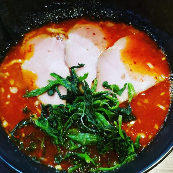 「美辛ラーメン2辛、のりトッピング」@ラーメン 萩原家 藤沢店の写真