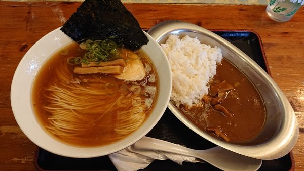「Aセット ラーメン カレーライス」@麺や食堂 本店の写真