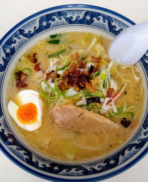 「ランチA 味噌ラーメン +ミニカツカレー 850円」@ラーメンハウス チャオの写真