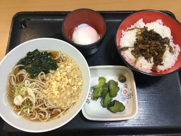 「朝食高菜セット(¥330)」@名代 富士そば 神田店の写真