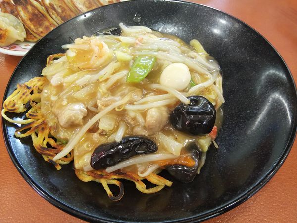 「【限定】春の彩あんかけ焼きそば　＋餃子２人前（㋚券）」@餃子の王将 諏訪店の写真