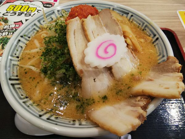 「【限定】からし味噌らーめん　ちゃーしゅう１枚増量　※㋗」@ちゃーしゅうや武蔵 イオン南松本店の写真