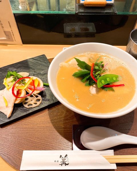 「特製鶏白湯醤油soba」@銀座 篝 本店の写真