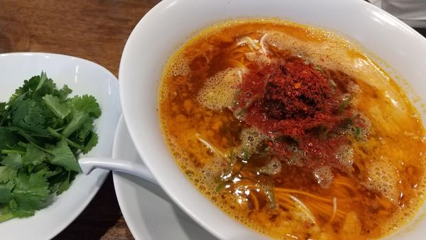 「麻婆担々麺＋パクチー」@創作麺工房 鳴龍の写真