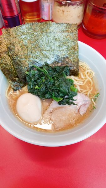 「ラーメン並(朝ラー味玉付)」@横浜ラーメン 武蔵家 大宮店の写真