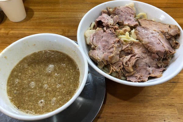 「【限定】肉つけそば 1,150円+大盛100円」@中華そば136の写真