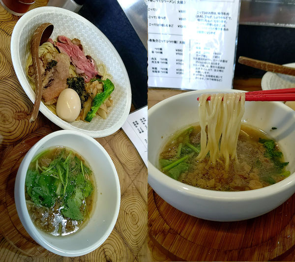 「『山椒と根三つ葉のつけ麺 ローストビーフと煮玉子付き』」@麺榮 王様のラーメンの写真