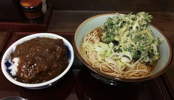 「そば定食+春菊天」@船堀そば 文殊の写真