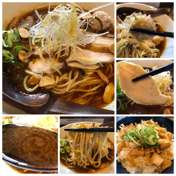 「紅ラーメン 950円 貝柱ご飯 200円」@らーめん チキントの写真