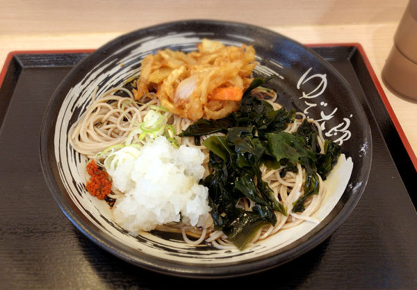 「朝そば(鬼おろし/360円)+わかめ(クーポン)」@ゆで太郎 東陽5丁目店の写真