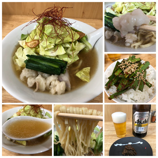 「【限定】牛モツそば 900円 ニラキムチご飯 100円」@中華そば You Leeの写真