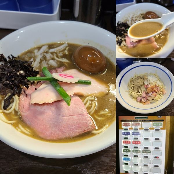「味玉濃厚そば¥1000+和え玉(中太麺)¥200」@中華そば いづるの写真