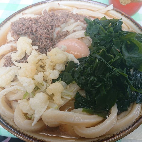 「肉わかめうどん大盛700円」@みうらうどんの写真