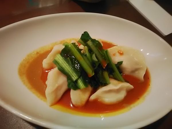 「四川風水ギョーザ（6ヶ） 【紅油水餃子】680円」@天廣堂の写真