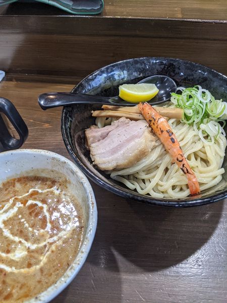 「【限定】濃厚海老つけめん鰹」@らーめん 虎テツの写真