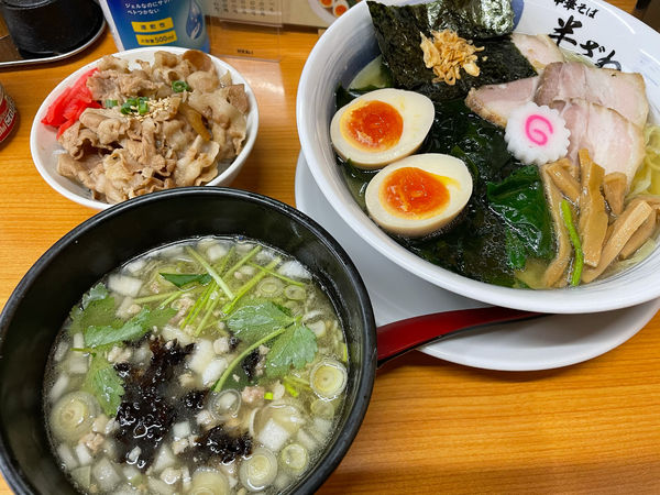 「【限定】浅利つけそば（塩）熱盛」@中華そば 半ざわの写真