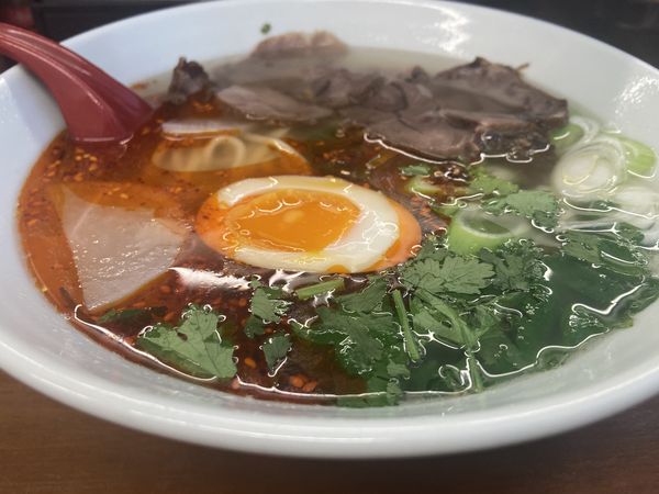「蘭州牛肉ラーメン　【税込770円】」@山海亭の写真