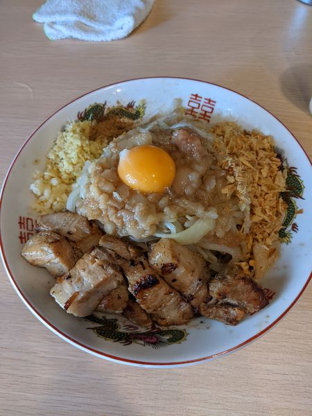 「汁なし（麺半分）」@自家製麺 まさきの写真