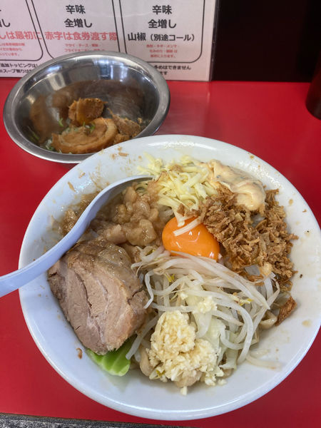 「まぜそば+スキヤキ」@ラーメン一心の写真