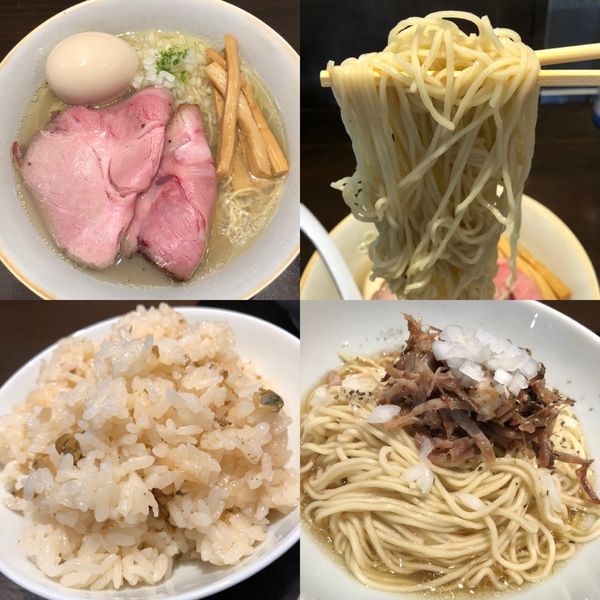 「特製塩そば+名物シジミ飯+和え玉」@大磯 海そばの写真
