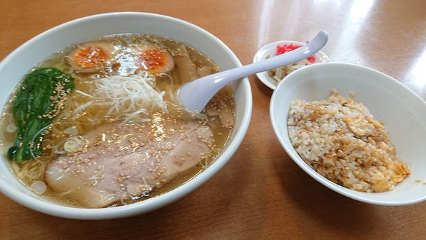 「塩ラーメンセット」@ら麺屋の写真