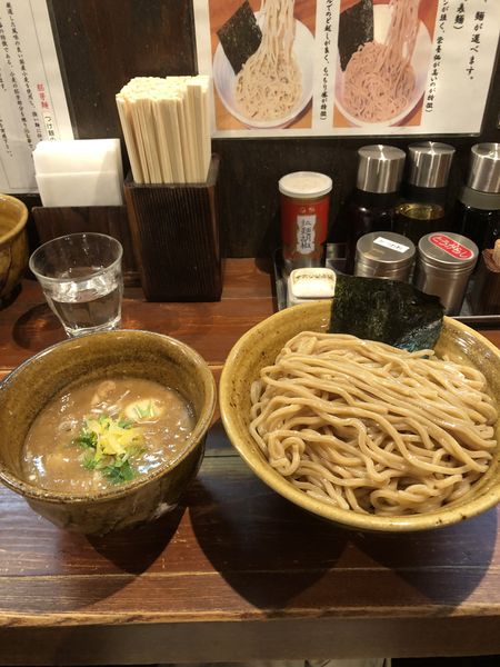 「ベジポタ味玉入りつけ麺　大盛り（胚芽麺）」@麺屋 えん寺の写真