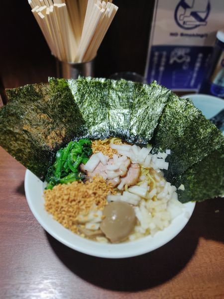 「らーめん 中盛 フライドガーリック オニオン」@伝家の写真