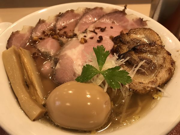 「味玉金色貝そば 他 1,550円」@燃えよ麺助の写真