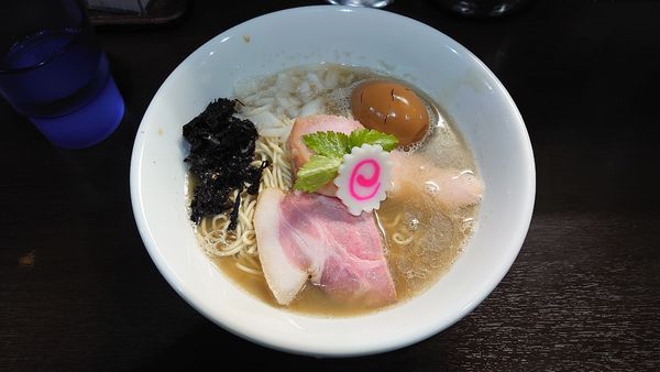 「味玉煮干しそば 950円 + 和え玉 200円」@中華そば いづるの写真