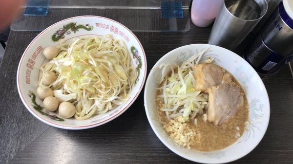 「つけ麺＋うずら＋限定味ネギ」@ラーメン二郎 川越店の写真