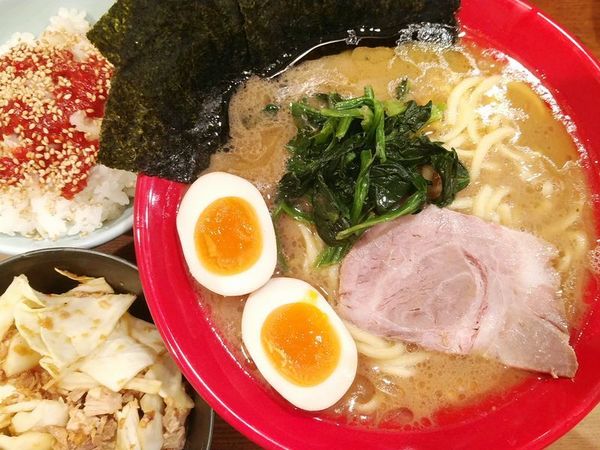 「ラーメン＋ランチセット（味玉＋キャベチャ＋ライス）」@吉祥寺 武蔵家 両国店の写真