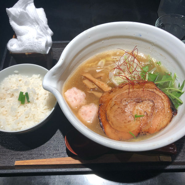 「銀笹ラーメン　塩　半鯛飯」@麺処 銀笹の写真