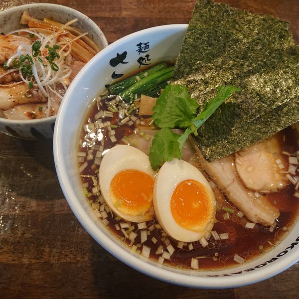 「鶏だし特製醤油ラーメン980円、替玉120円他」@麺処さとう 船引店の写真