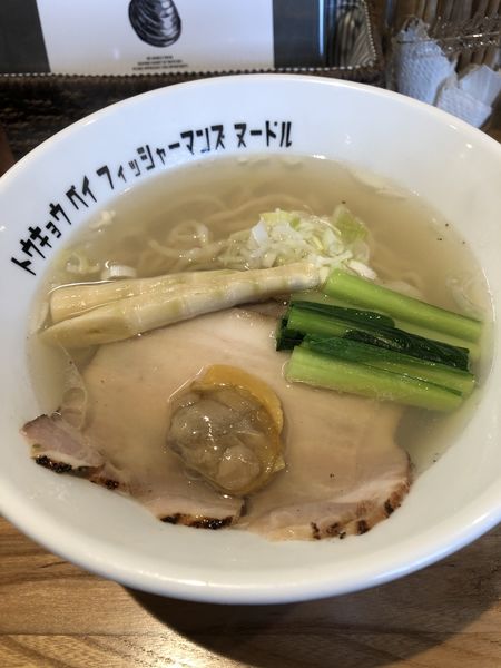 「潮らぁ麺+貝玉（替玉）1玉」@Tokyo Bay Fisherman’s Noodle 茅ヶ崎店の写真