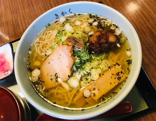 「さばだしラーメン＋半ソースカツ丼」@食堂きかくの写真