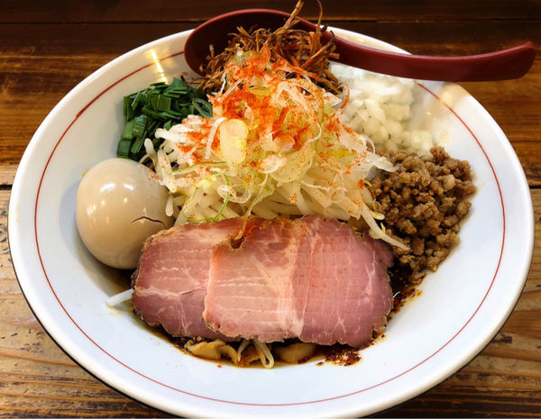 「【限定】辛味噌まぜそば(並.味玉)」@東京味噌らーめん 鶉の写真