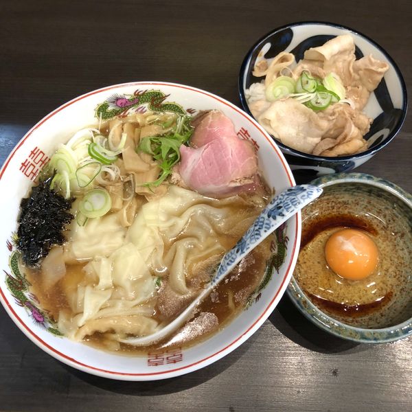 「【Ａセット】正油ラーメン＋生姜焼TKG ￥980」@メンショップ アキラの写真