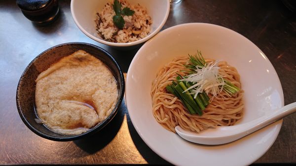 「鴨と葱と南関あげのつけ蕎麦重ね仕込み」@さんじの写真