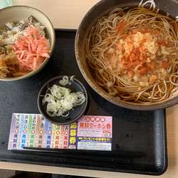 鯖ご飯温蕎麦朝定食+麺大盛